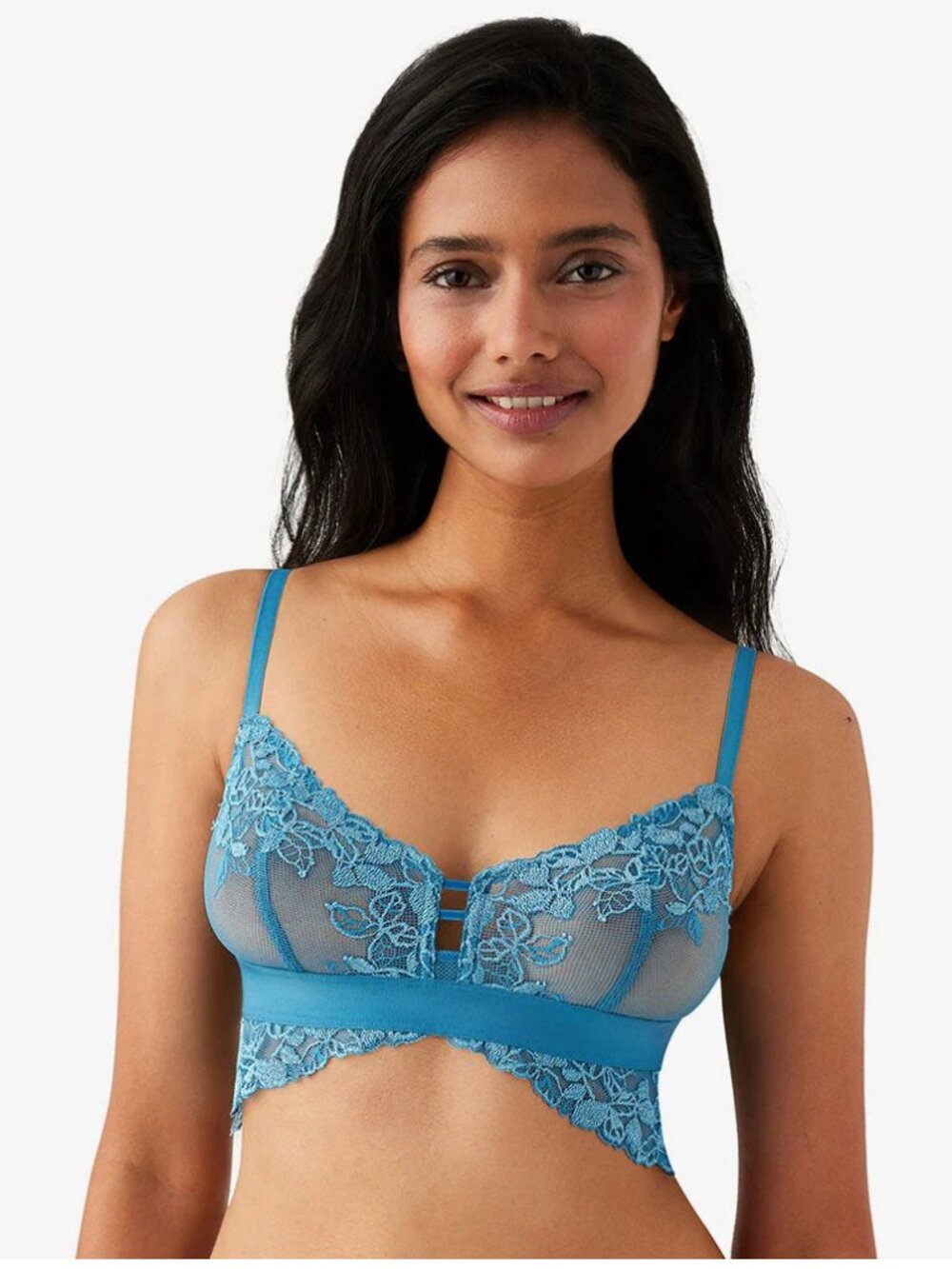 b.tempt'd by Wacoal Opening Act Lace Bralette Faience Blue Size S NWT